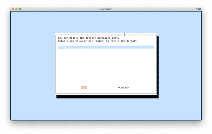Wireguard setup port
