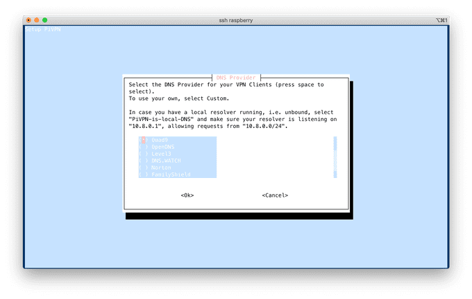 Wireguard setup DNS server